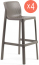 Комплект пластиковых барных стульев Nardi Net Stool Set 4 стеклопластик тортора Фото 2