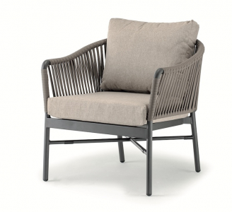 Комплект плетеной мебели Grattoni Monaco алюминий, роуп, олефин антрацит, тортора, коричневый Фото 7