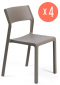 Комплект пластиковых стульев Nardi Trill Bistrot Set 4 стеклопластик тортора Фото 1
