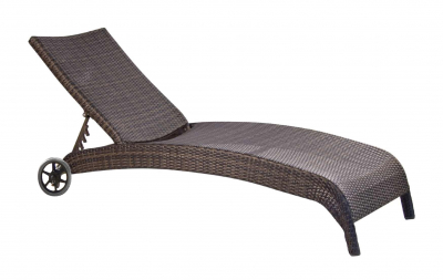 Шезлонг-лежак плетеный Garden Relax Six искусственный ротанг кофейный Фото 1