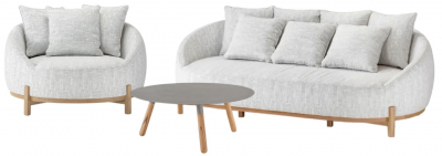 Столик металлический кофейный Grattoni Bahamas тик, алюминий натуральный, тортора Фото 4