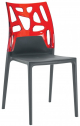 Стул пластиковый PAPATYA Ego-Rock стеклопластик, поликарбонат антрацит, красный Фото 1