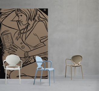 Кресло пластиковое Scab Design Gio стеклопластик лен Фото 8