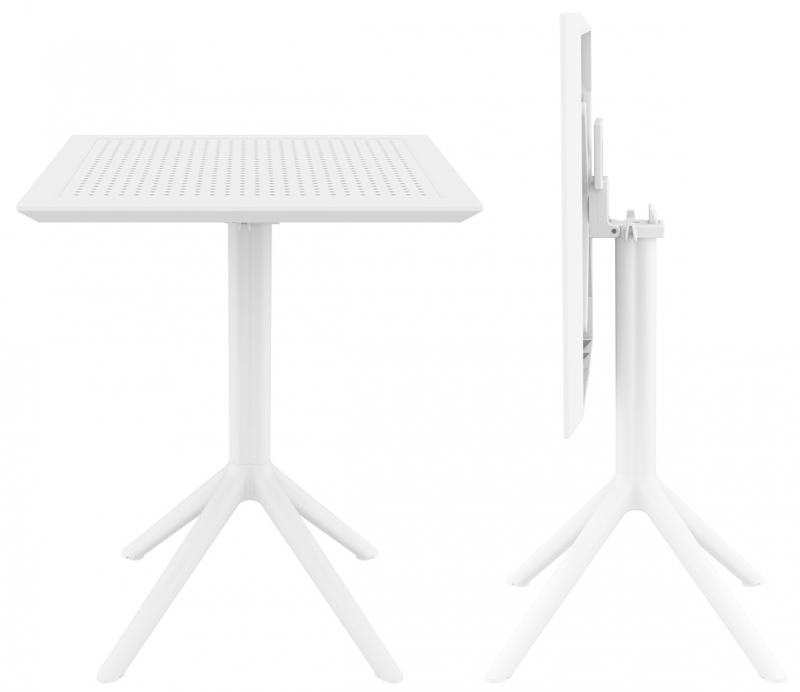 Стол пластиковый складной Sky Folding Table 60, белый, 600х600х740 мм