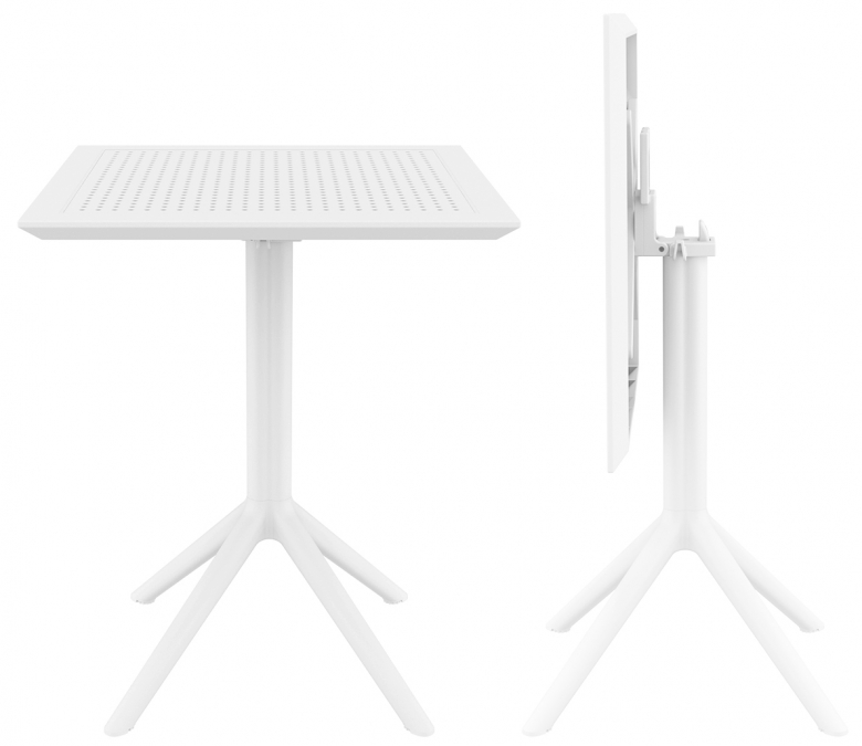Стол пластиковый складной Sky Folding Table 60, белый, 600х600х740 мм