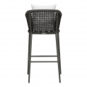 Кресло барное плетеное с подушкой JANUS et Cie Knot алюминий, роуп, акрил сланцевый Фото 15