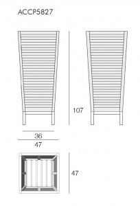 Кашпо деревянное Giardino Di Legno Obelisk  сталь, тик Фото 2