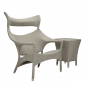 Кресло лаунж плетеное JANUS et Cie Amari алюминий, искусственный ротанг палладиевый саржевый Фото 7