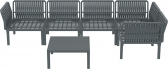 Комплект пластиковой мебели Siesta Contract Portofino Lounge Corner стеклопластик, полипропилен, полиэстер темно-серый, темно-серый Фото 14