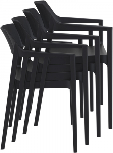 Кресло пластиковое Siesta Contract Tulum стеклопластик, полипропилен черный Фото 7