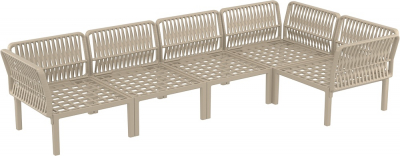 Комплект пластиковой мебели Siesta Contract Portofino Lounge Corner стеклопластик, полипропилен, полиэстер бежевый, светло-коричневый Фото 14