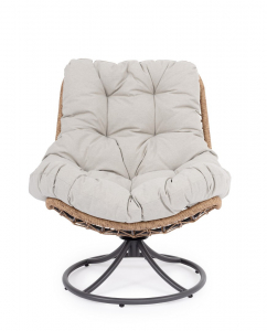 Кресло лаунж плетеное с подушкой Garden Relax Azores сталь, роуп, полиэстер антрацит, бежевый Фото 4