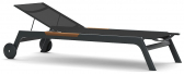 Лежак металлический Atmosphera Nevada алюминий, тик, текстилен графитовый Фото 1