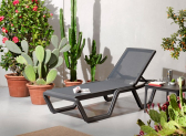 Шезлонг-лежак пластиковый Scab Design Vela технополимер, текстилен антрацит Фото 4