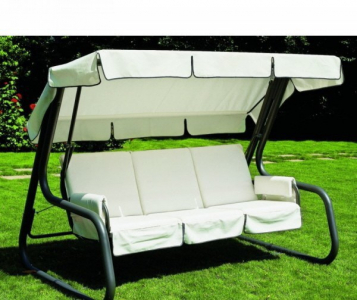 Качели садовые SCAB GIARDINO Master PIU 4 металл, хлопок серые трубы Фото 1