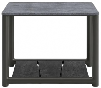 Столик кофейный каменный SNOC Sestri Terra S алюминий, тик, камень коричневый Фото 1