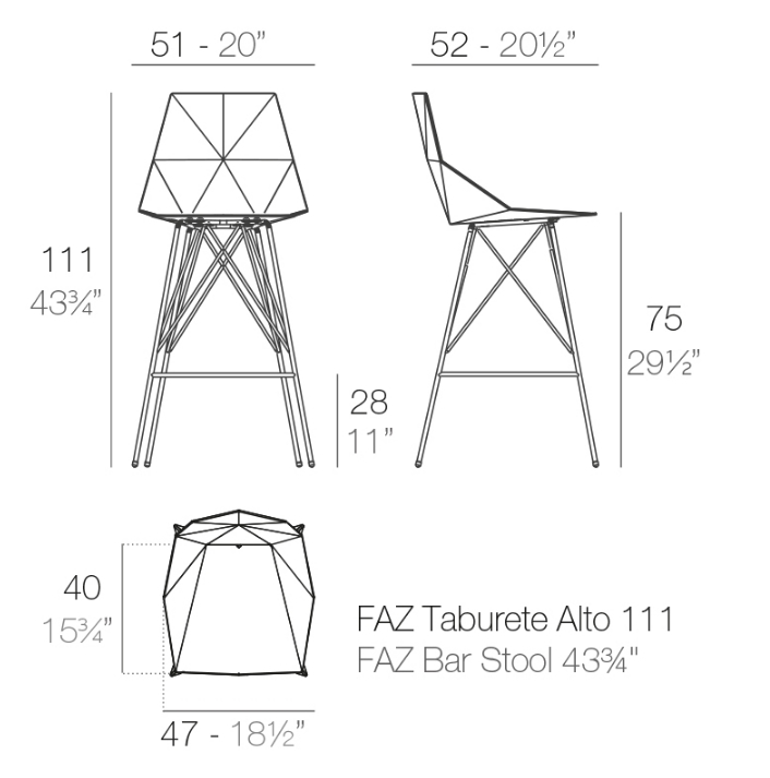 Стул пластиковый барный Faz Basic