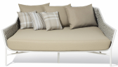 Лаунж-диван плетеный Grattoni Panama алюминий, роуп, текстилен белый, бежевый, шампанское Фото 1