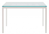 Стол обеденный стеклянный PEDRALI Kuadro сталь, стекло белый, матовый прозрачный Фото 1