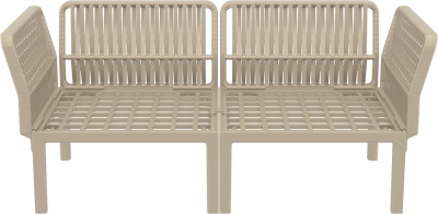 Диван пластиковый двухместный с подушками Siesta Contract Portofino Lounge стеклопластик, полипропилен, полиэстер бежевый, светло-коричневый Фото 10