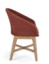 Кресло плетеное с подушкой BIZZ Coachella тик, роуп, олефин натуральный, алый Фото 5