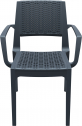Кресло пластиковое плетеное Siesta Contract Capri стеклопластик антрацит Фото 12