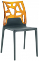 Стул пластиковый PAPATYA Ego-Rock стеклопластик, поликарбонат антрацит, оранжевый Фото 1