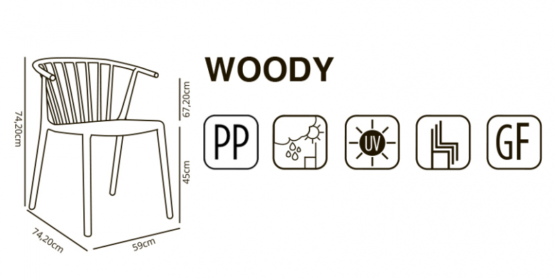Кресло пластиковое Woody