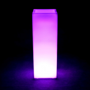 Кашпо пластиковое светящееся LED Vertical полиэтилен белый Фото 5