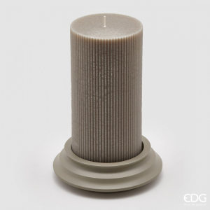 Дорическая аромасвеча с подставкой EDG Doric Candle цемент, воск серый Фото 1