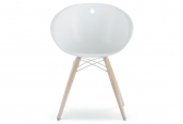 Кресло пластиковое на деревянных ножках PEDRALI Gliss Wood ясень, технополимер беленый ясень, белый Фото 6