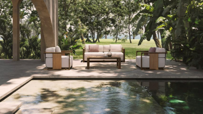 Столик деревянный кофейный Vondom Tulum алюминий, тик натуральный Фото 11