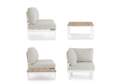 Комплект лаунж мебели Garden Relax Zelmar алюминий, олефин белый Фото 7