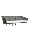 Диван трехместный плетеный с подушками JANUS et Cie Knot алюминий, роуп, акрил сланцевый Фото 8