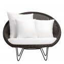 Кресло лаунж плетеное с подушками JANUS et Cie Gigi II сталь, алюминий, искусственный ротанг, акрил черный, ява Фото 3