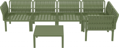 Комплект пластиковой мебели Siesta Contract Portofino Lounge Corner стеклопластик, полипропилен, полиэстер оливковый, бежевый Фото 13