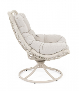 Кресло лаунж плетеное с подушкой Garden Relax Azores сталь, роуп, полиэстер бежевый Фото 4