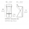 Стул пластиковый барный Vondom Vertex Basic полиэтилен Фото 2