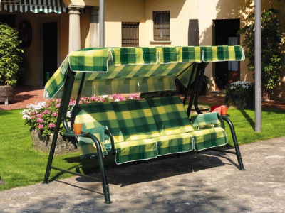 Качели садовые SCAB GIARDINO Lord 4 металл, хлопок зеленые трубы Фото 1