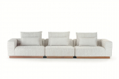 Диван модульный с подушками Grattoni Don тик, алюминий, олефин тик, бежевый Фото 4