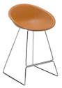 Кресло полубарное с обивкой PEDRALI Gliss сталь, технополимер, натуральная кожа коричневый Фото 1