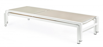 Шезлонг-лежак металлический Garden Relax Konnor алюминий, текстилен белый Фото 7