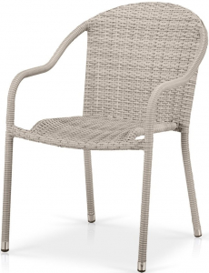 Кресло плетеное Afina AFM-318G-Light Grey искусственный ротанг, сталь светло-серый Фото 1