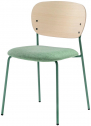 Стул с обивкой PEDRALI Jazz сталь, фанера, шпон, ткань зеленый, беленый ясень, зеленый Фото 1