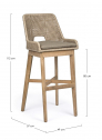 Стул плетеный барный с подушкой Garden Relax Hesperia тик, роуп, олефин натуральный, тортора Фото 2