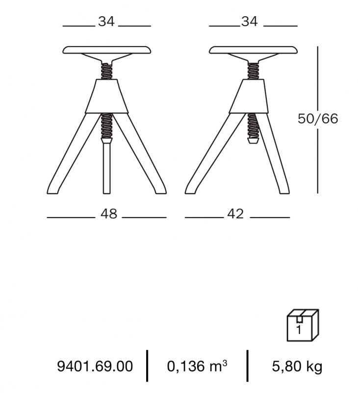 Табурет полубарный деревянный Jerry