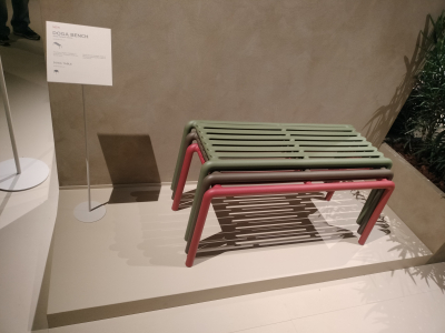 Скамья пластиковая Nardi Doga Bench стеклопластик марсала Фото 7