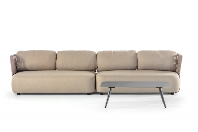 Комплект мягкой мебели Grattoni Soft Modular алюминий, роуп, олефин антрацит, коричневый, тортора Фото 5