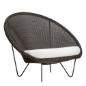 Кресло лаунж плетеное с подушками JANUS et Cie Gigi II сталь, алюминий, искусственный ротанг, акрил черный, ява Фото 5
