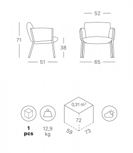 Кресло лаунж металлическое c подушками Scab Design Brezza Lounge сталь, ткань sunbrella оливковый, светло-зеленый Фото 2